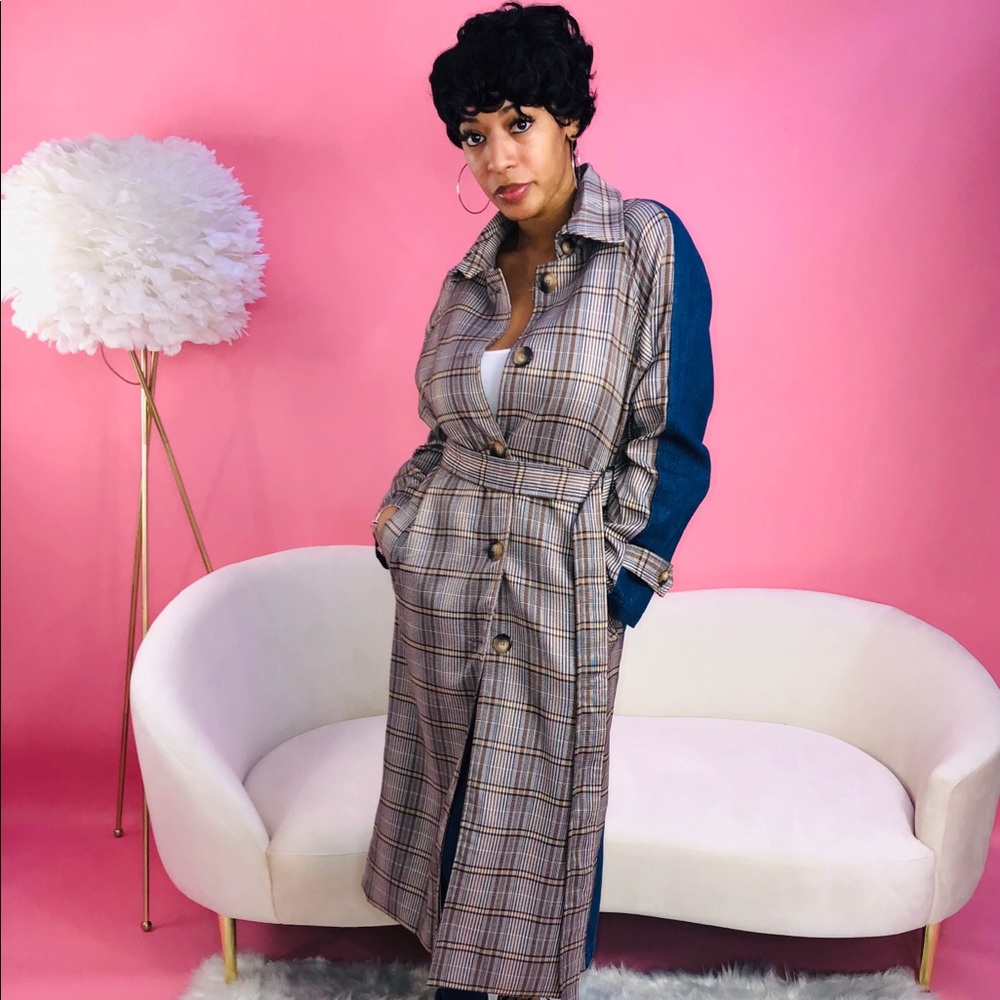 Plaid Oversized Trench